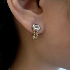 Alchemy Hex Chain Loop Earrings