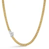 Large Poppy Two-Tone Curb Necklace