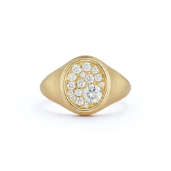 Pave Oval Signet Ring