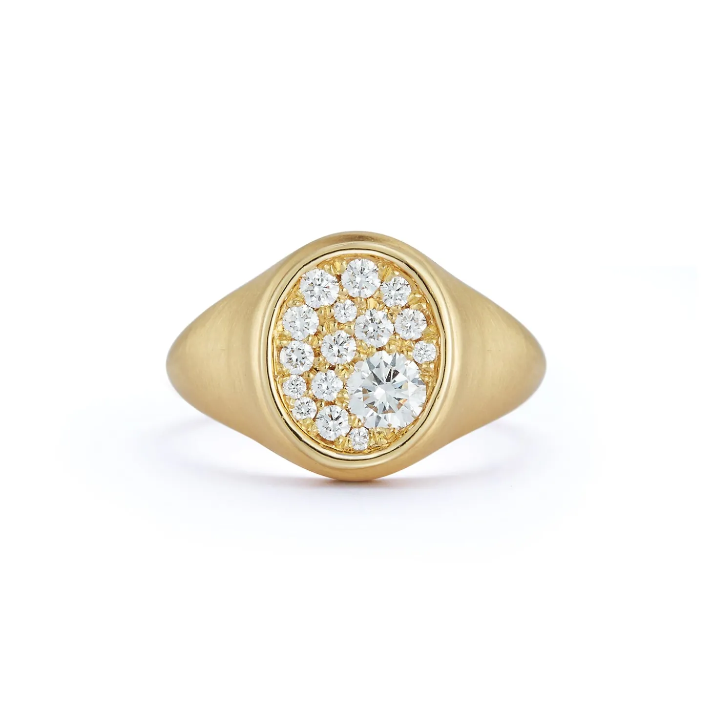 Pave Oval Signet Ring
