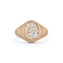 Pave Oval Signet Ring