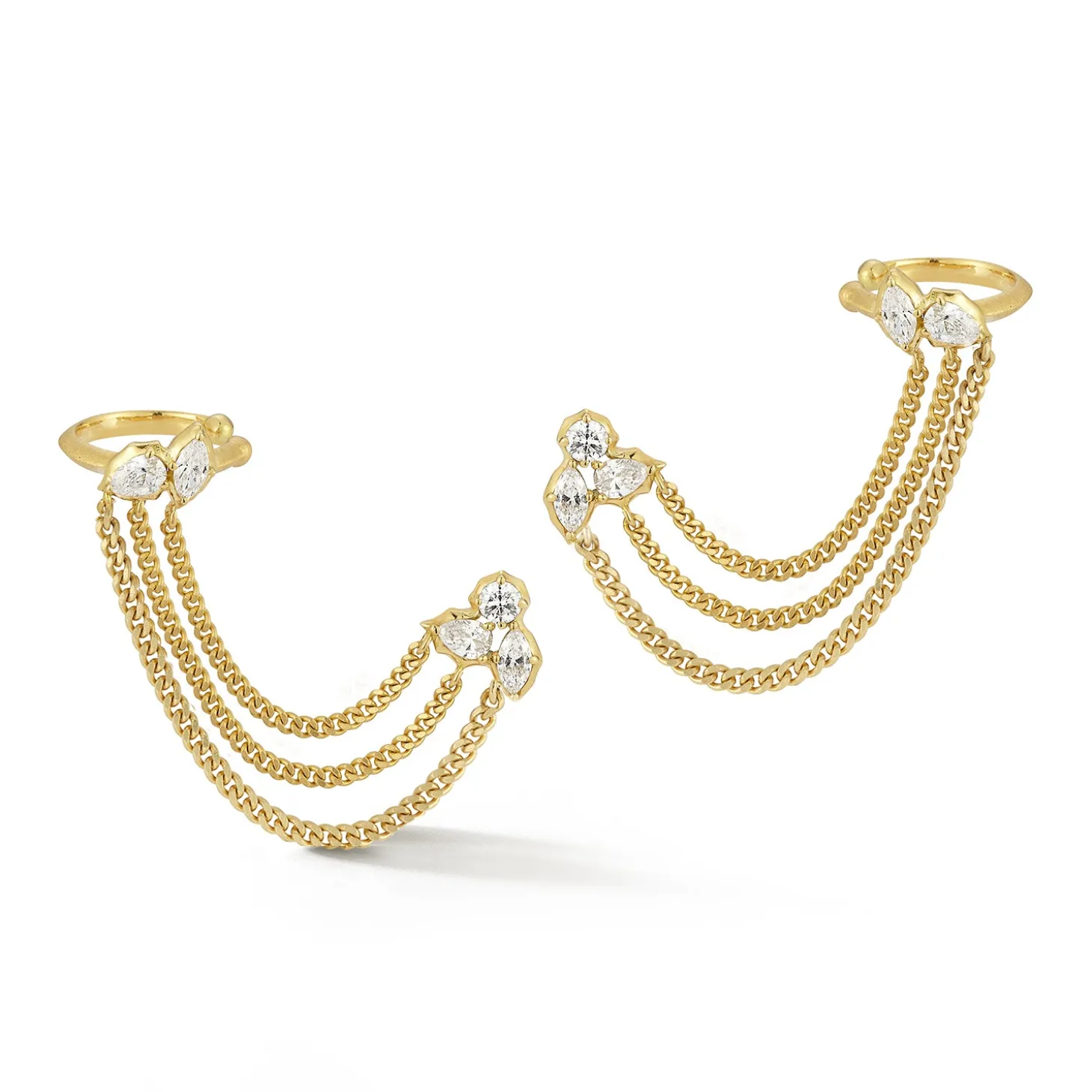 Posey Cuff Duo Chain Earrings