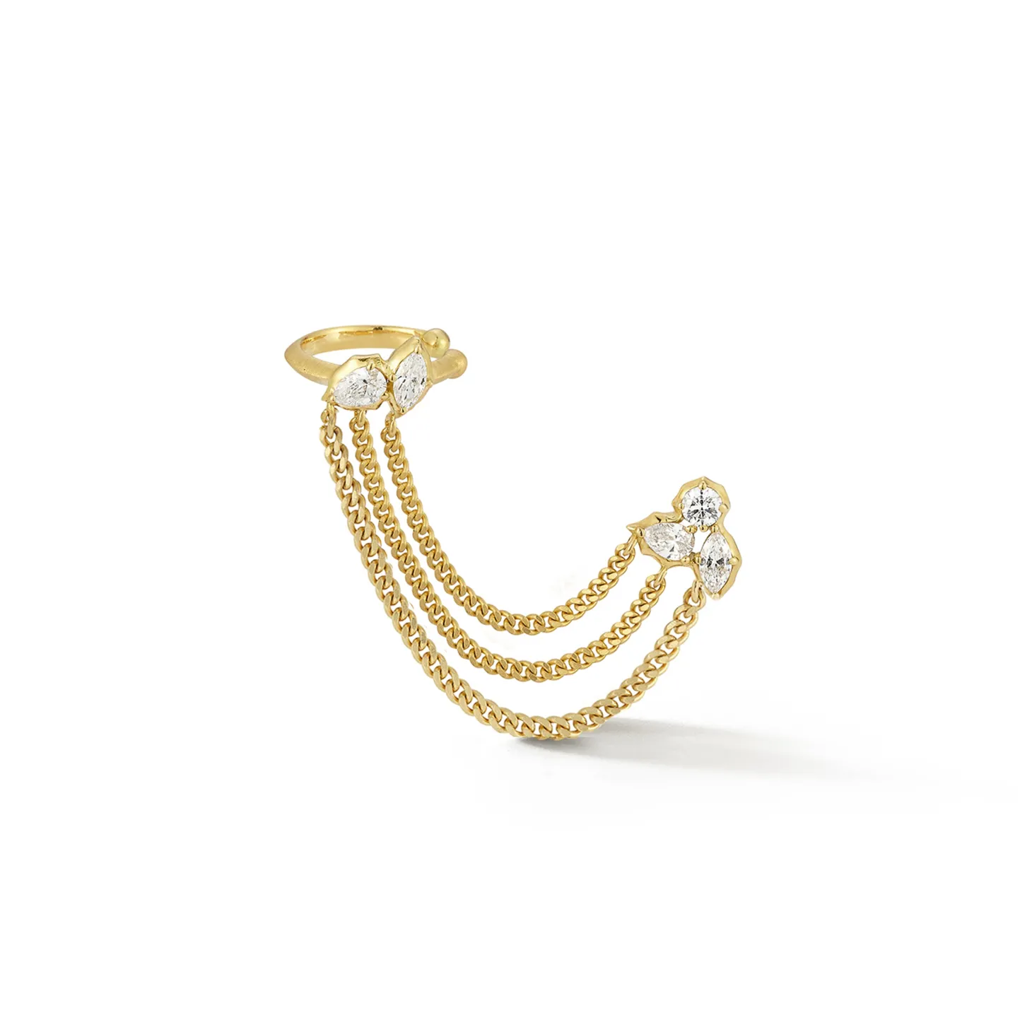 Posey Cuff Duo Chain Earrings